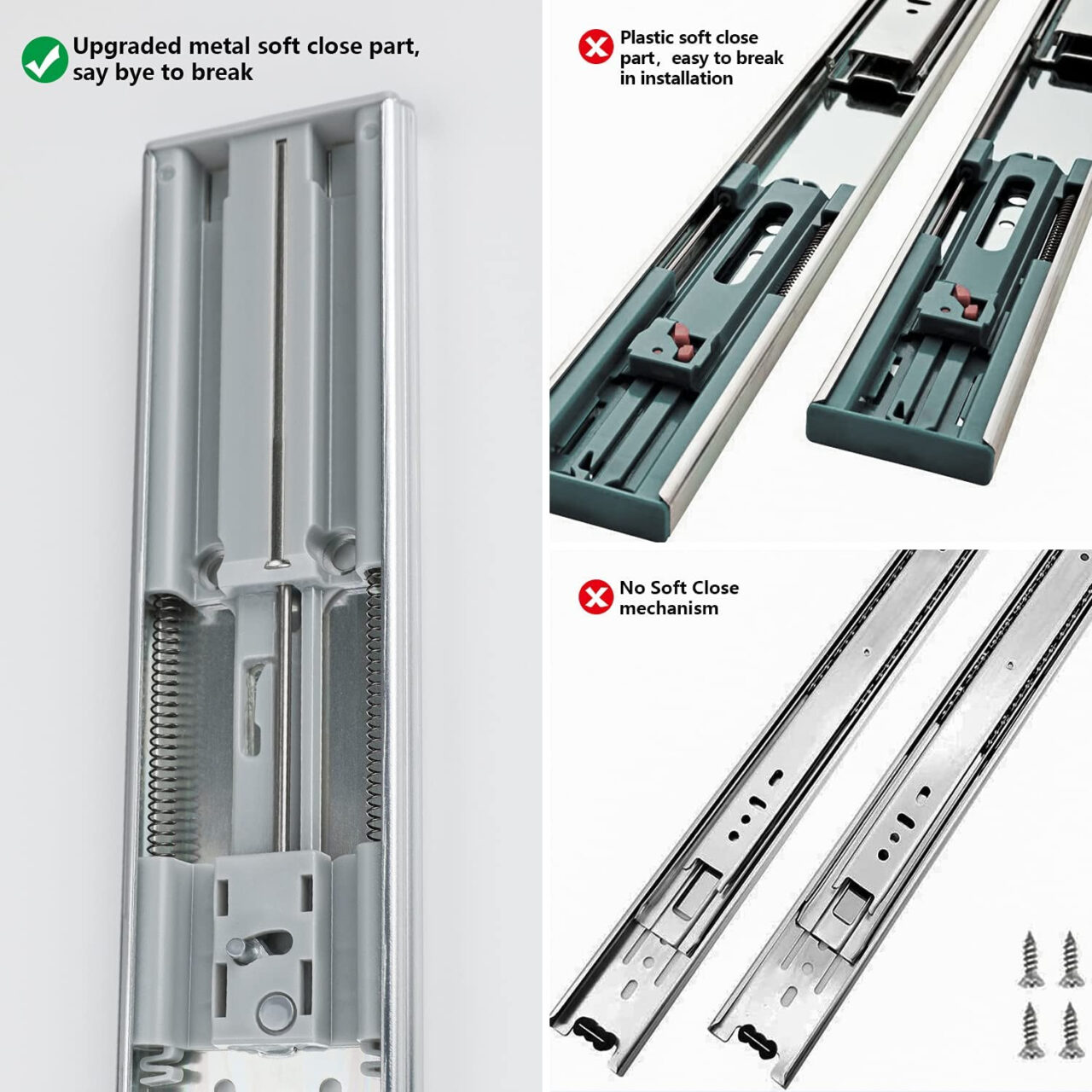 Soft Close Drawer Slides 20 Inch – 5 Pair – Homdiy Full Extension ...